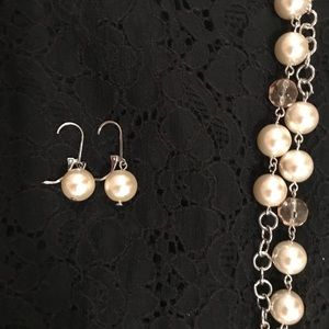 LOFT Pearl Necklace and Earring Set